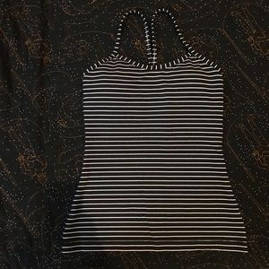 Black and white striped power y tank